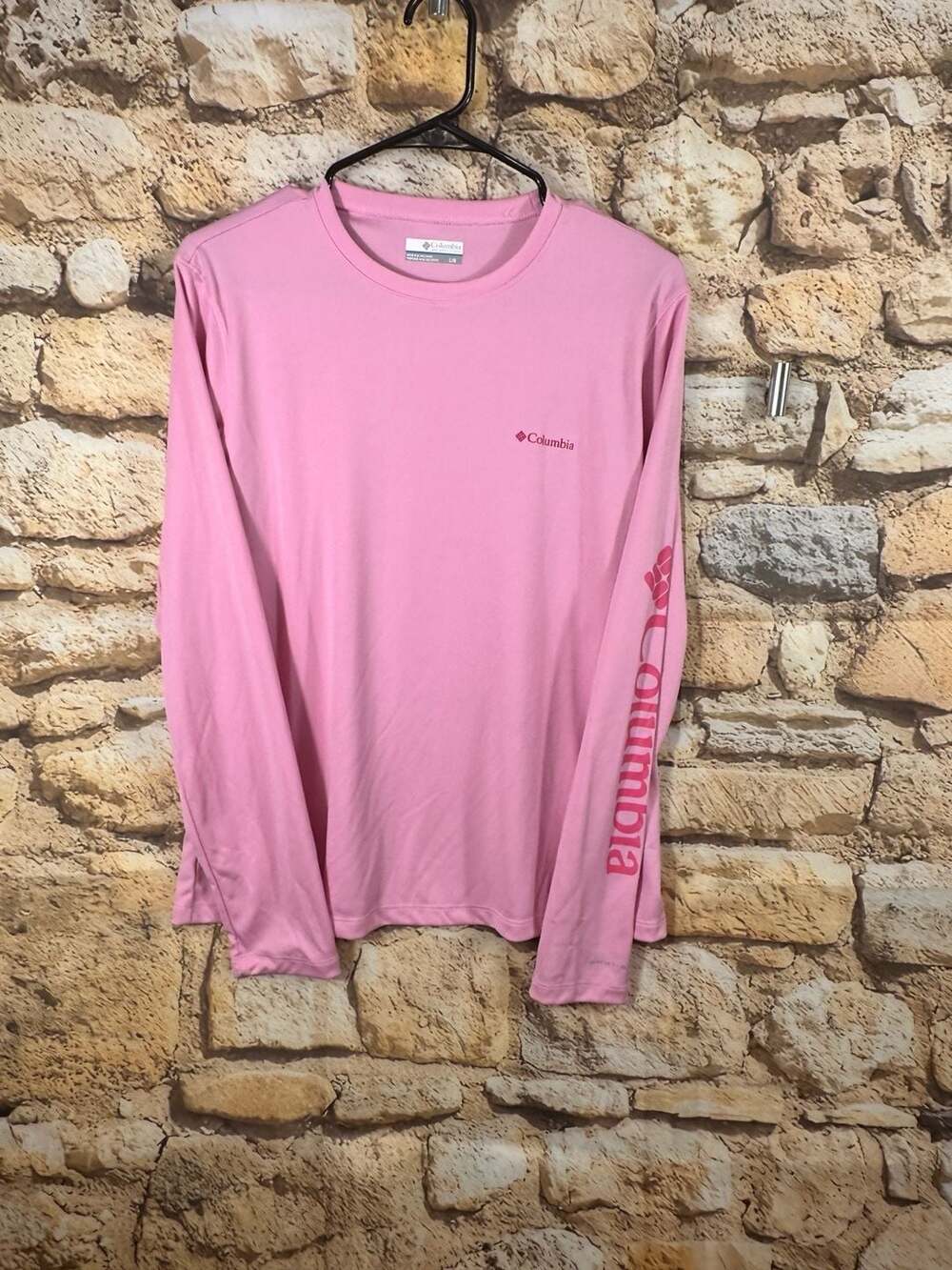 Columbia Omni-Shade Long Sleeve T-Shirt Size L Pink